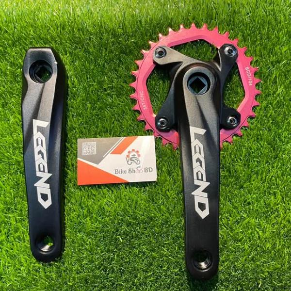 MTB Crankset Square Taper 170mm w/32-38T Chainring Compatible with Shimano Sram