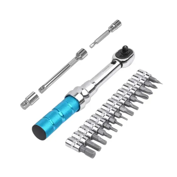 Torque Wrench for Bicycle and Motorcycle, 1/4 2-15Nm MINI Torque Accuracy Repair Tool with 3/8Inch Adapter, Extension Replacement