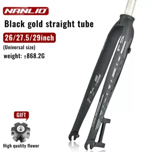 Mountain Bike Hard Fork 26/27.5/29 Inch Straight Cone Tube Bicycle Front Fork
